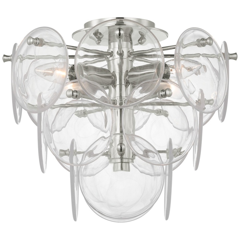Four Light Flush Mount from the Loire Collection in Polished Nickel Finish by Visual Comfort Signature