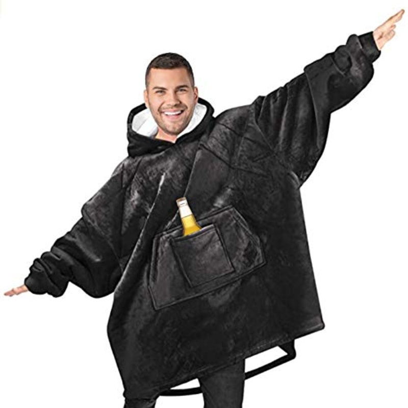 hook.s Coperta con Cappuccio, Coperta con Cappuccio Oversize con Cappuccio, Coperta con Cappuccio in Sherpa Calda Coperta indossabile con Maniche e Tasca, Taglia Unica – Uomo Donna