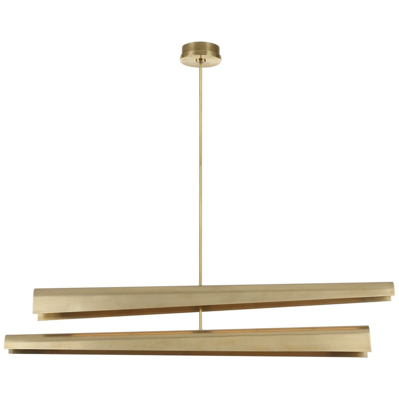 LED Chandelier from the Piel Collection in Antique-Burnished Brass Finish by Visual Comfort Signature