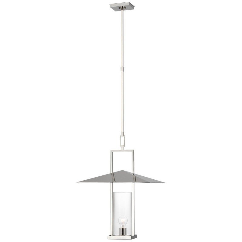 LED Lantern from the Amity Collection in Polished Nickel Finish by Visual Comfort Signature