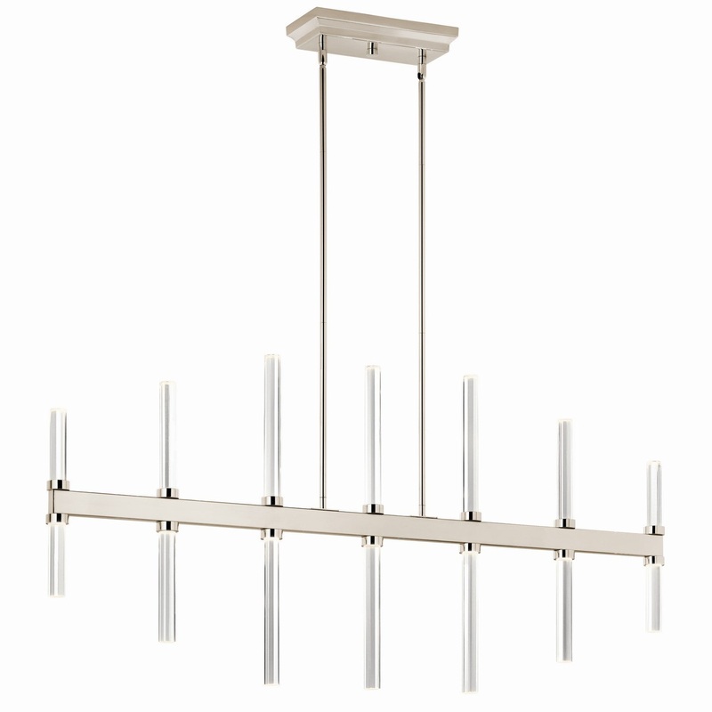 LED Linear Chandelier from the Sycara Collection in Polished Nickel Finish by Kichler