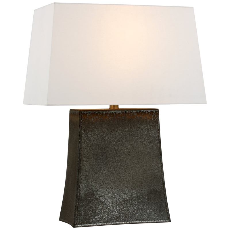LED Table Lamp from the Lucera Collection in Stained Black Metallic Finish by Visual Comfort Signature