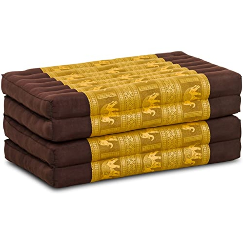 livasia | Materasso Pieghevole in Puro kapok con Raffinati Ricami in Seta | Materasso Ospiti Pieghevole | Tappetino Pieghevole