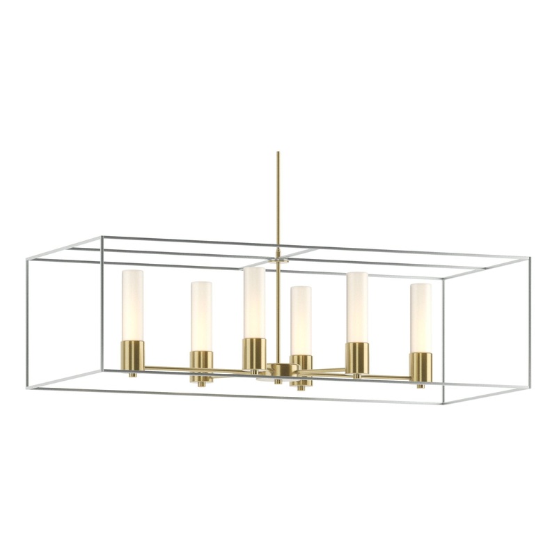 Portico Pendant Modern Brass Vintage Platinum Opal Glass (GG)