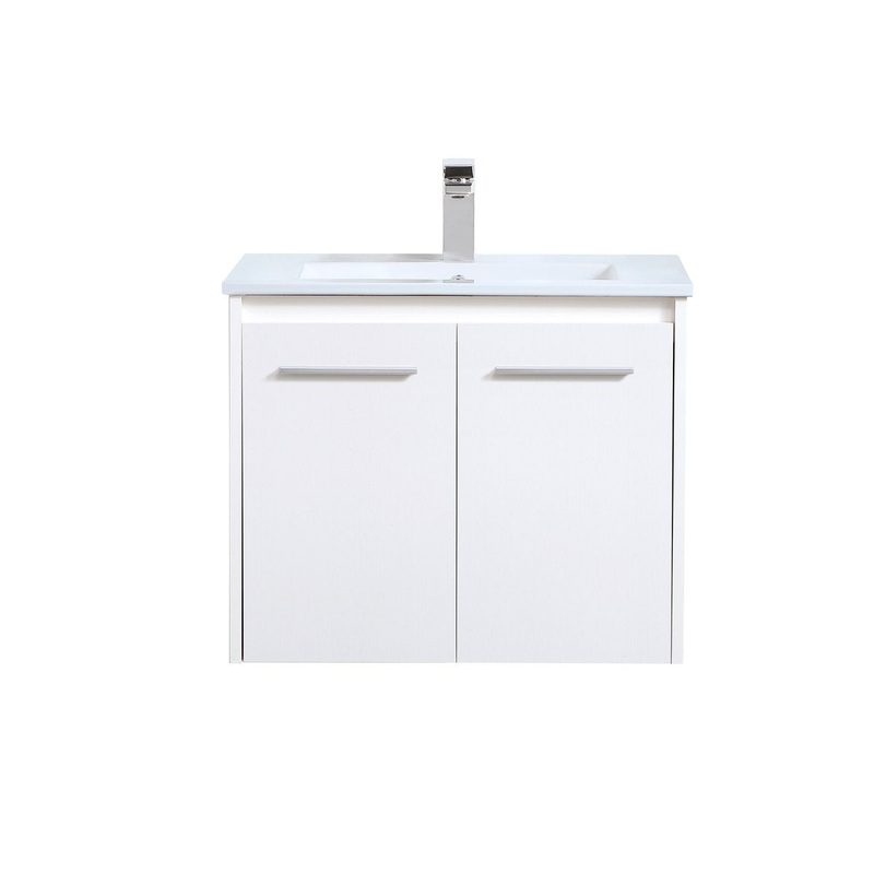 Single Bathroom Floating Vanity from the Rasina Collection in White Finish by Elegant Lighting