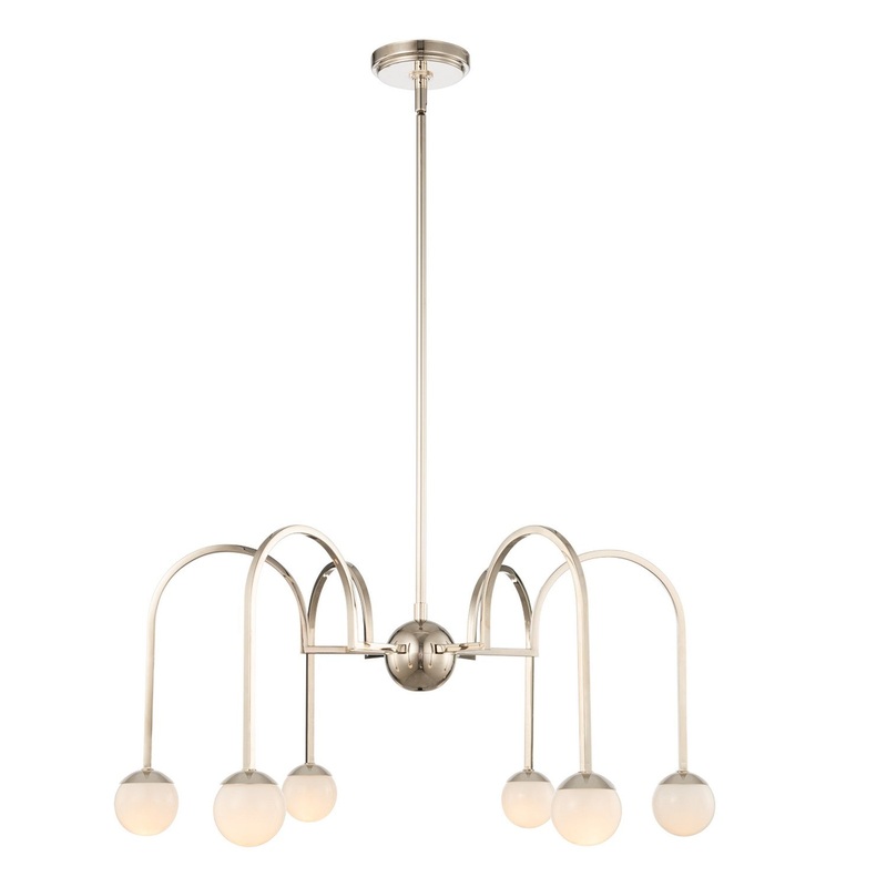 Six Light Chandelier from the Bistro Collection in Polished Nickel Finish by Kalco