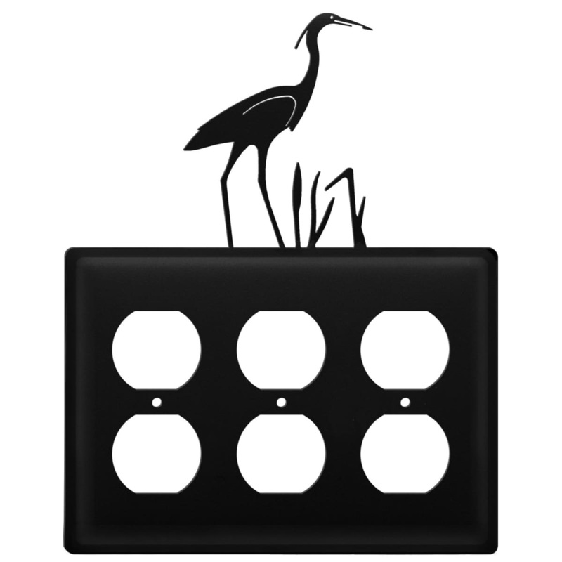 Village Wrought Iron EOOO-133 Triple Heron Triple Outlet Cover CUSTOM Product