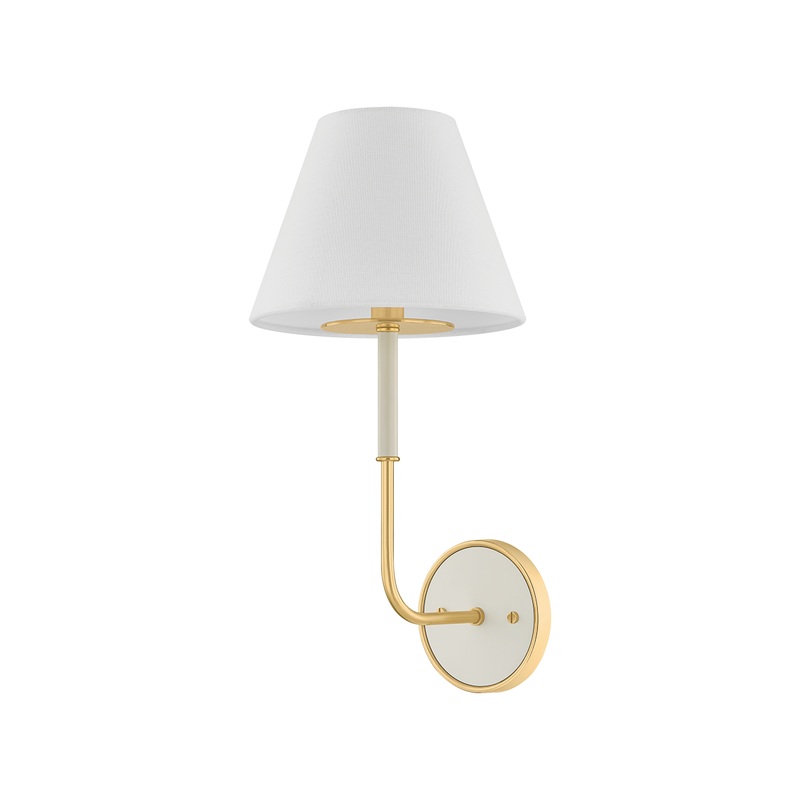 Wedgewood 1-Light Wall Sconce Aged Brass/Off-White