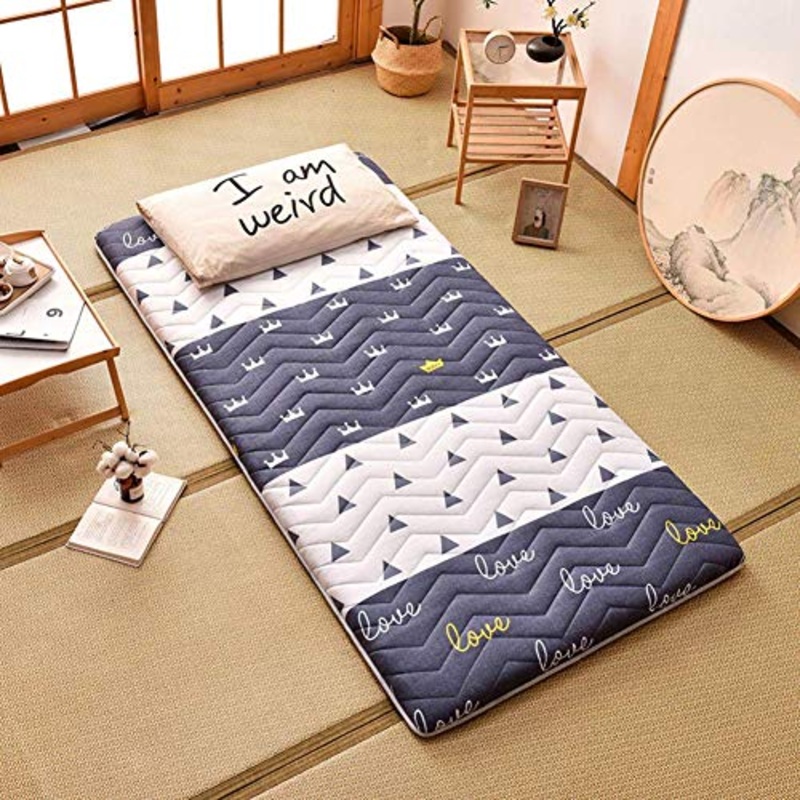 Z&HA Tatami Tappetino, 5 cm di Spessore Tappetino futon MattressTopper Tradizionale Giapponese futon ispessite Queen Size Standard Dimensione Dorm,C,100x190cm