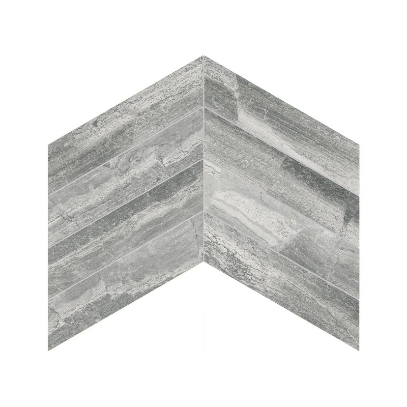 2″ x 8″.5 Volcana Notte Chevron Honed Marble Mosaic 1 Sheet = .99 Sqft