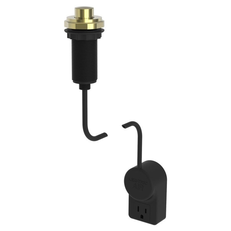 Air Activation Switch Duncan Disposer with Power Adapter Polished Brass Uncoated Living Brass