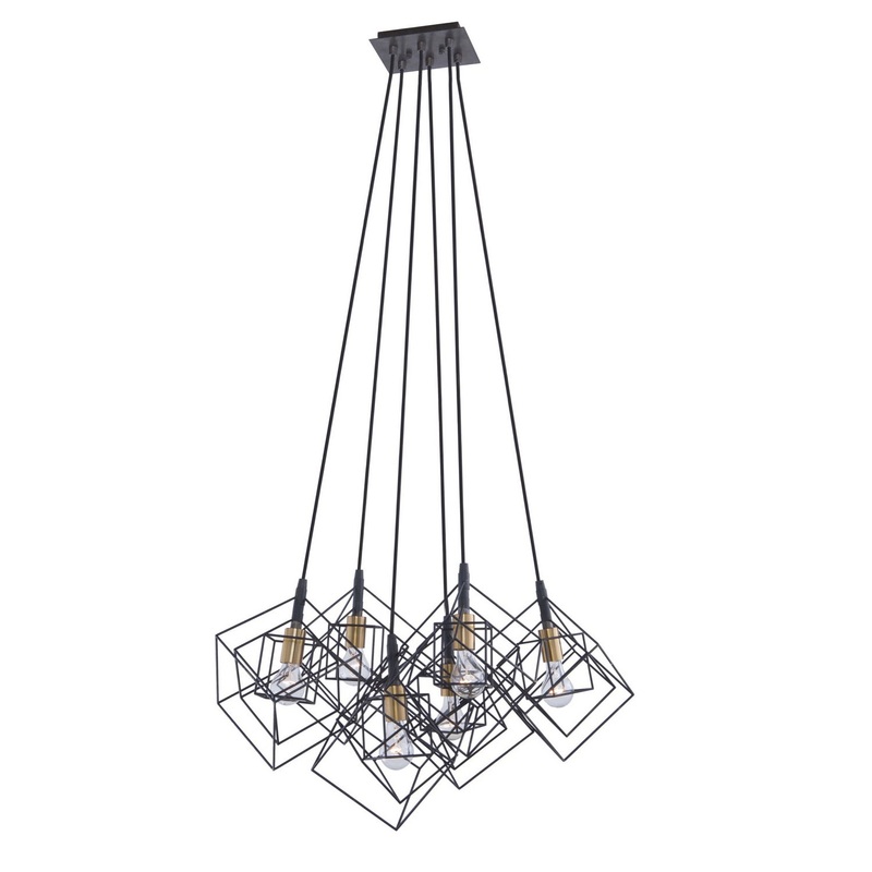 Artistry Multi-Light Chandelier – Matte Black & Harvest Brass / 6-Light