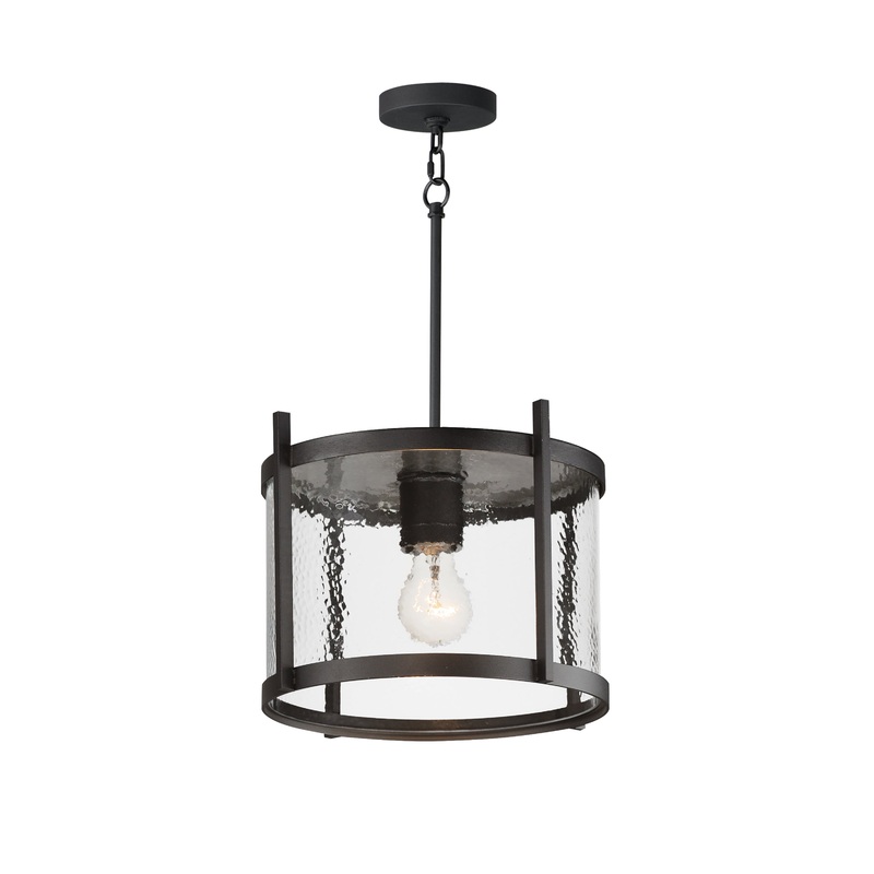 Belfry 1-Light Semi-Flush / Pendant Black / Hammer Glass