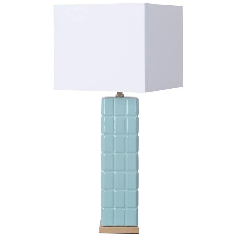 Berkley Table Lamp Sky-Blue Ceramic | White Shade