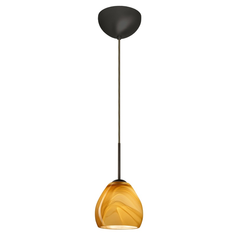 Besa 1BC-4122HN-HAL-BR Bolla One Light Pendant Bronze