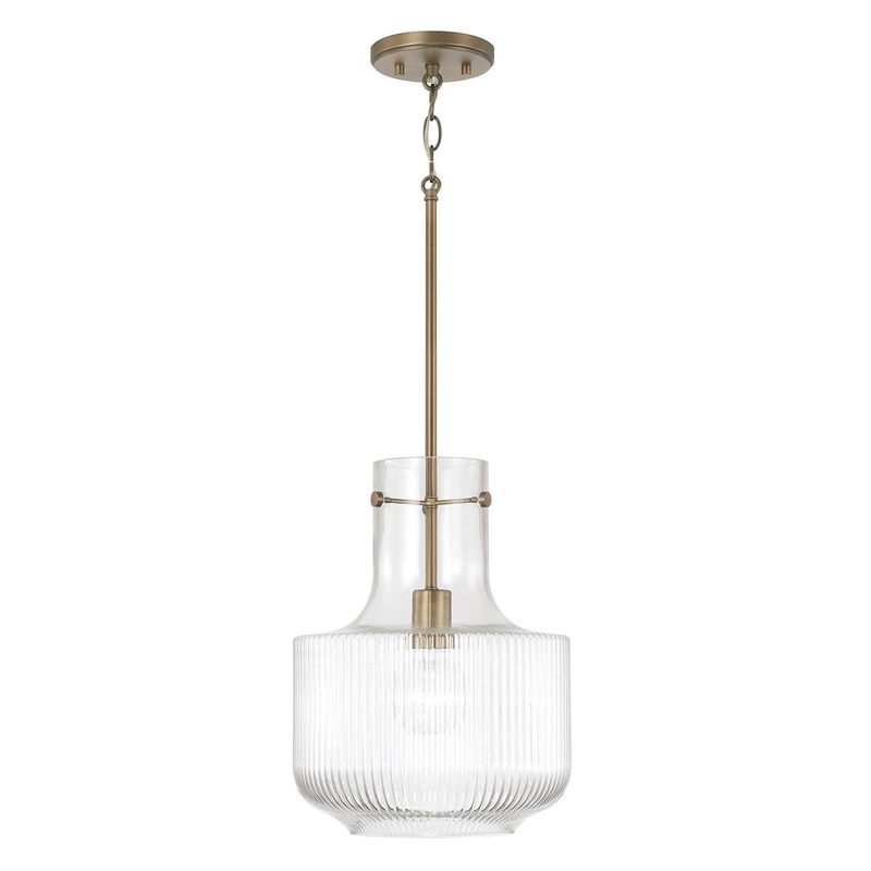 Capital Lighting 345111AD Nyla 1 Light Pendant Aged Brass