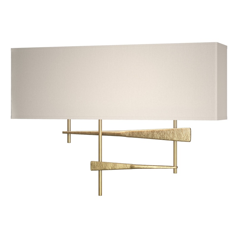 Cavaletti Sconce Modern Brass Flax Shade (SE)