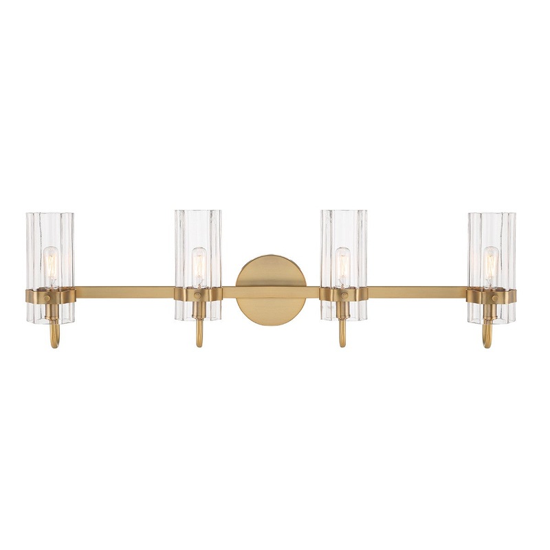 Four Light Vanity from the Brook Collection in Brass Finish by Eurofase