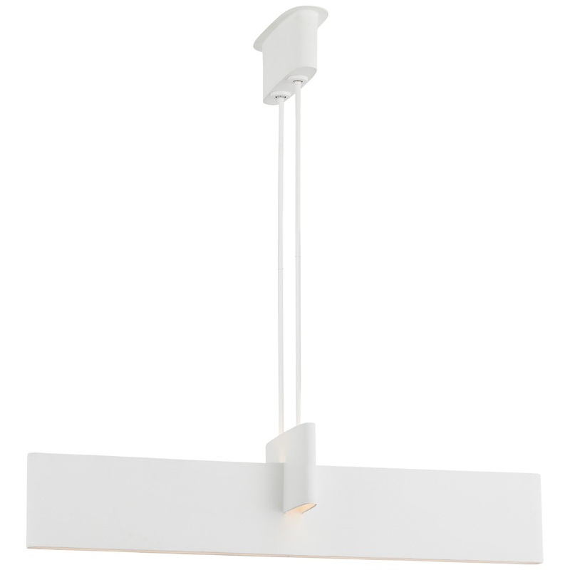 LED Linear Pendant from the Lotura Collection in Museum White Finish by Visual Comfort Signature