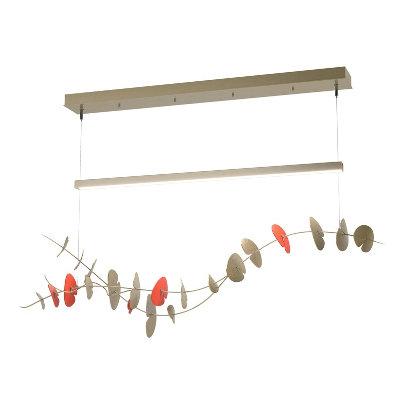 Lily LED Pendant Modern Brass Satin Red