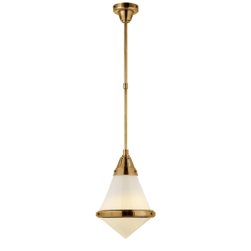 One Light Pendant from the Gale Collection in Hand-Rubbed Antique Brass Finish by Visual Comfort Signature