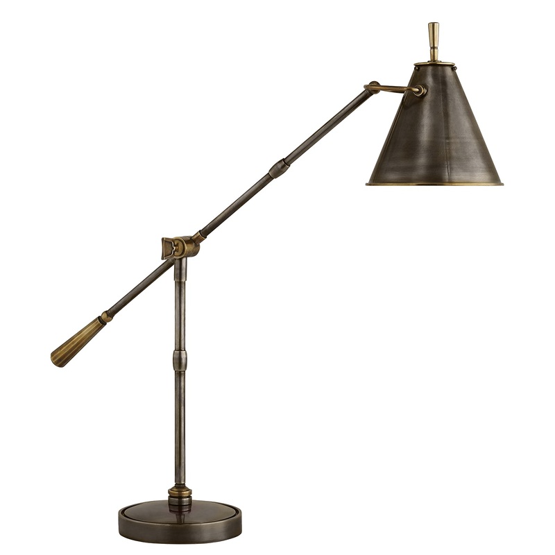 One Light Table Lamp from the Goodman Collection in Bronze With Antique Brass Finish by Visual Comfort Signature