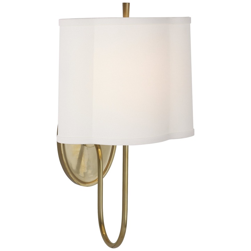 One Light Wall Sconce from the Simple Scallop Collection in Soft Brass Finish by Visual Comfort Signature