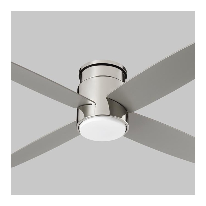 Oslo 52″ Four-Blade Hugger Ceiling Fan – Polished Nickel