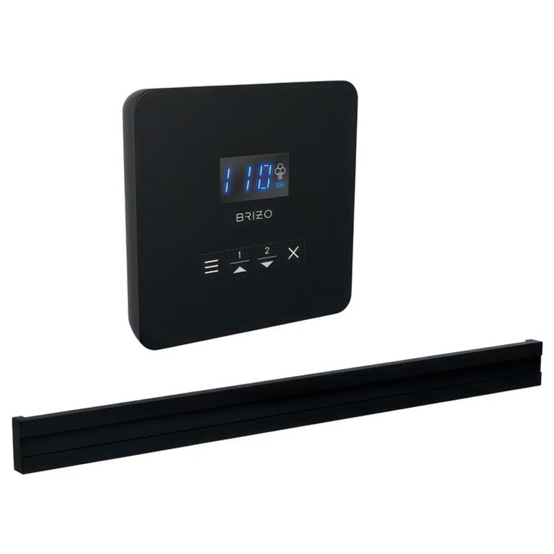 Steam Kit Mystix Matte Black Elemental with Square Steam Control & Bilateral Steam Head 2 User Presets Selectable RapidMist Patented Dual Sensor Technology