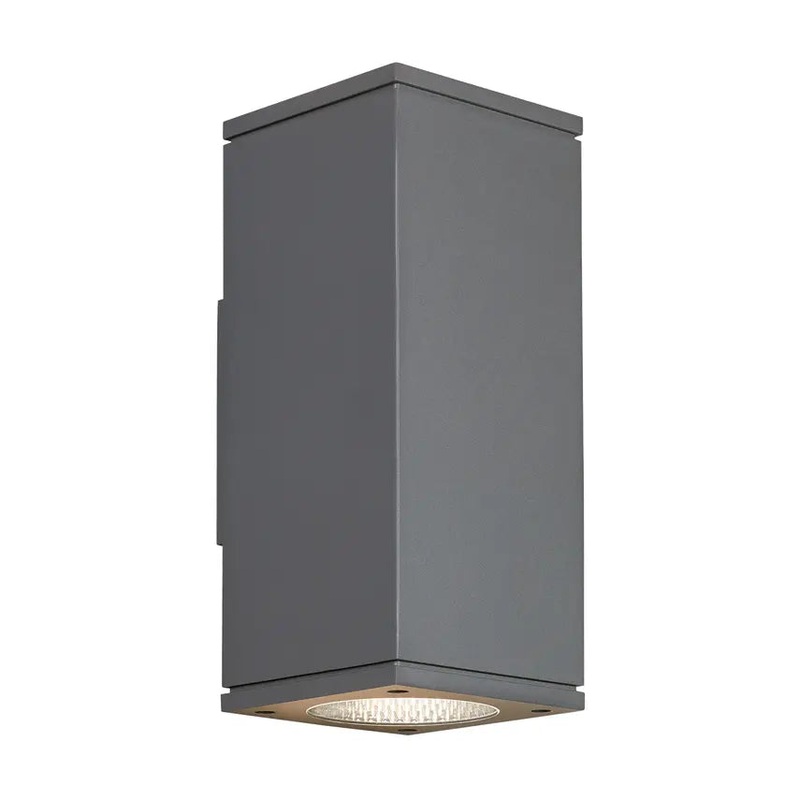 Tegel 12 Outdoor Wall Up & Downlight Charcoal 4000K / 36-Degree Beam (Up) / 36-Degree Beam (Down) Button Photocontrol + Surge Protection