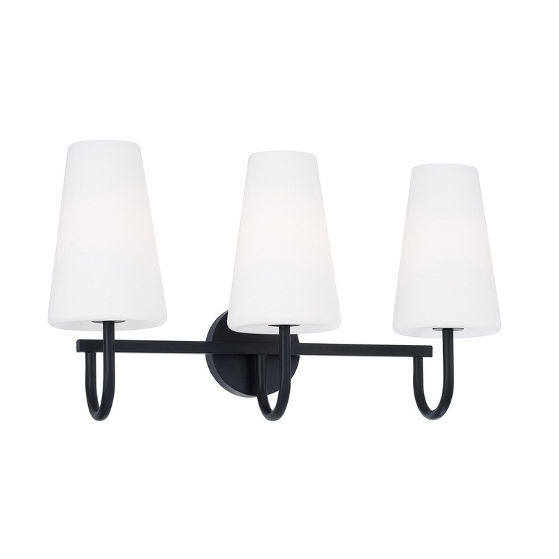 Three Light Vanity from the Averitt Collection in Matte Black Finish by Capital Lighting