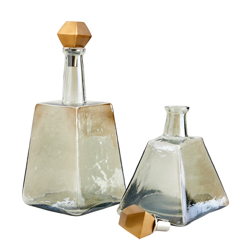 Arteriors 6956 Preston Decanters, Set of 2 Smoke