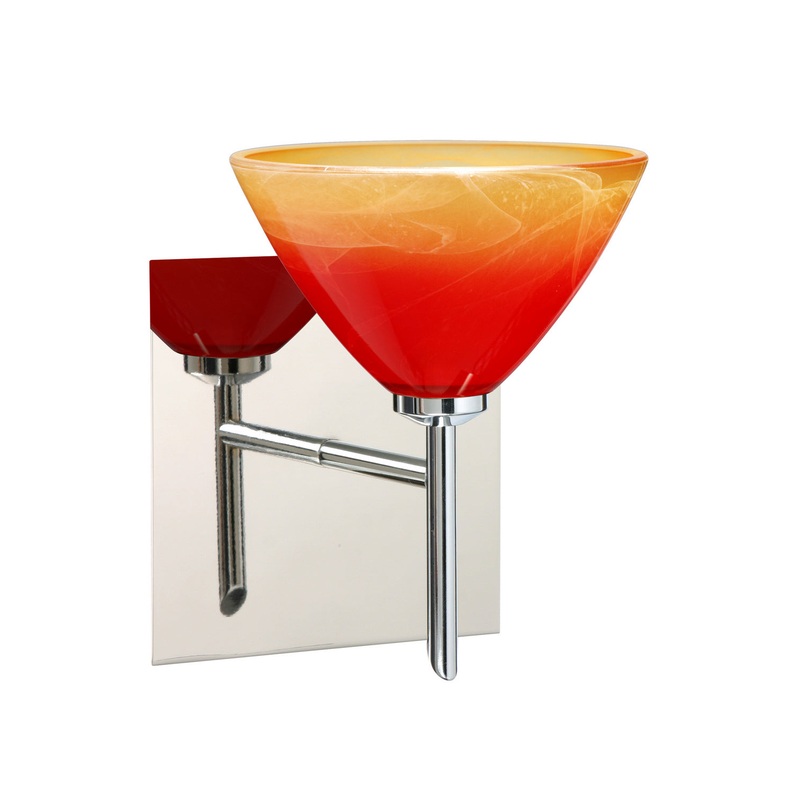 Besa 1SW-1743SL-CR-SQ Domi One Light Wall Sconce Chrome