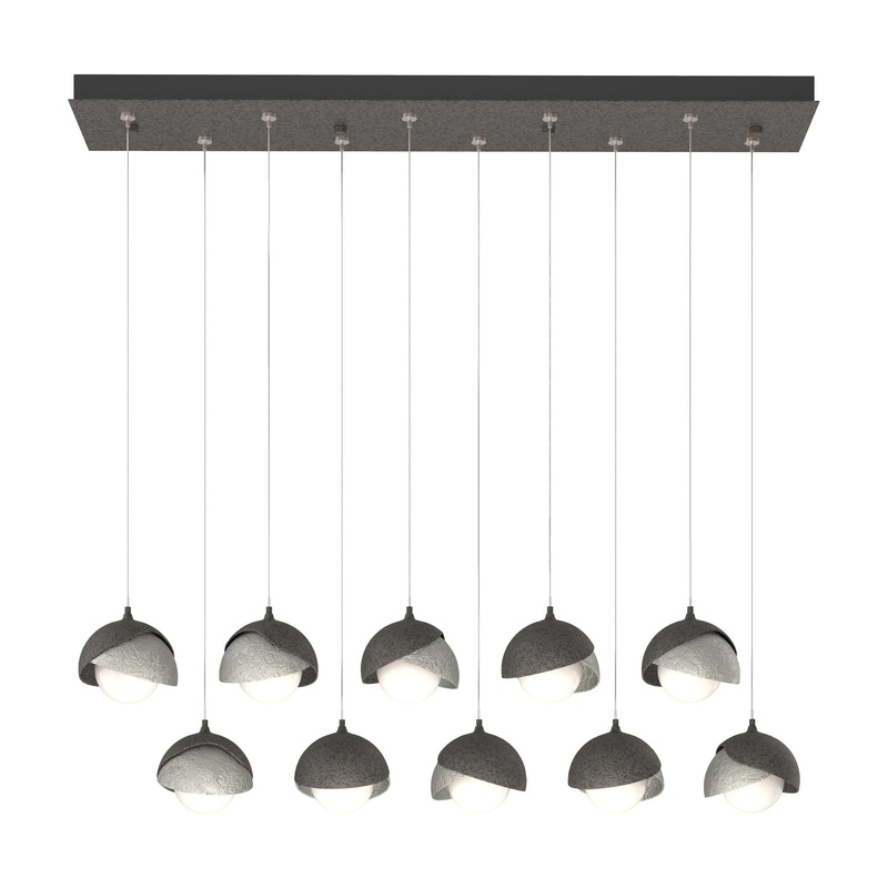 Brooklyn 10-Light Double Shade Pendant Natural Iron Sterling