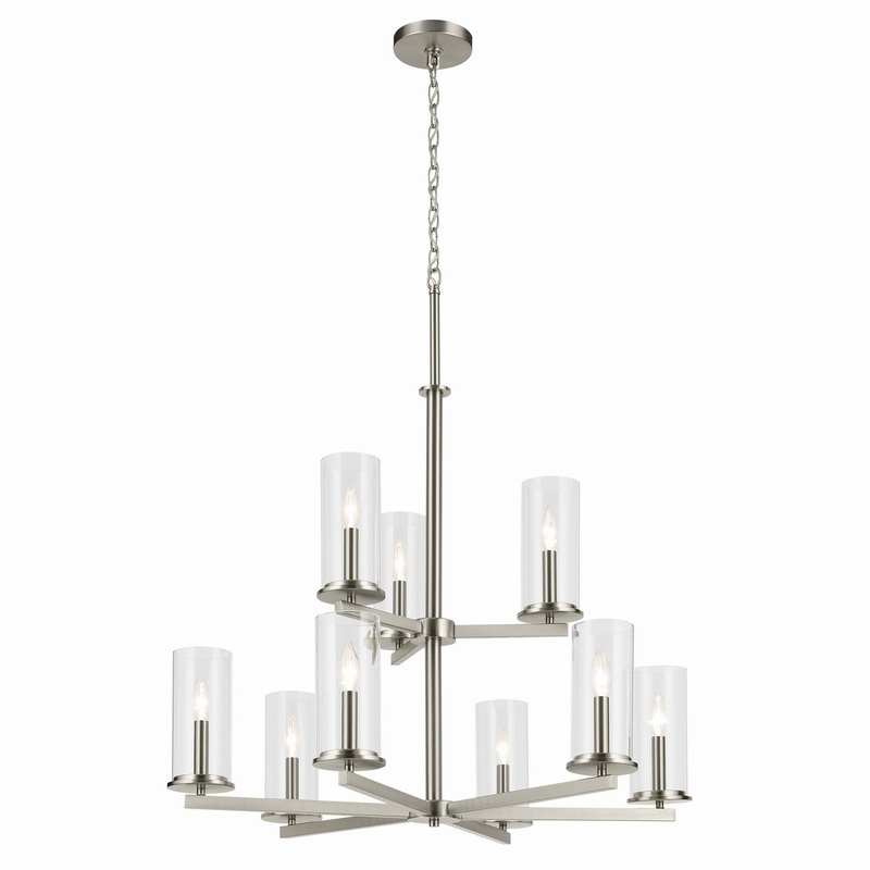Kichler 44014NI Nine Light Chandelier, Brushed Nickel