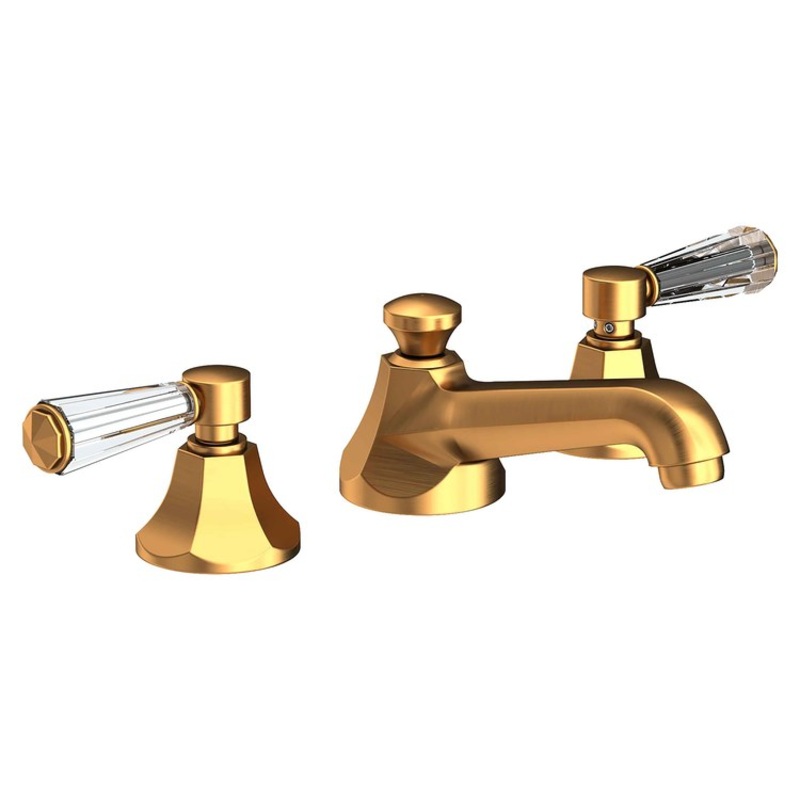 Lavatory Faucet Metropole Widespread 8 to 20 Inch Spread 2 Lever ADA WaterSense Satin Gold PVD 1.2 Gallons per Minute Pop-Up 3 Hole