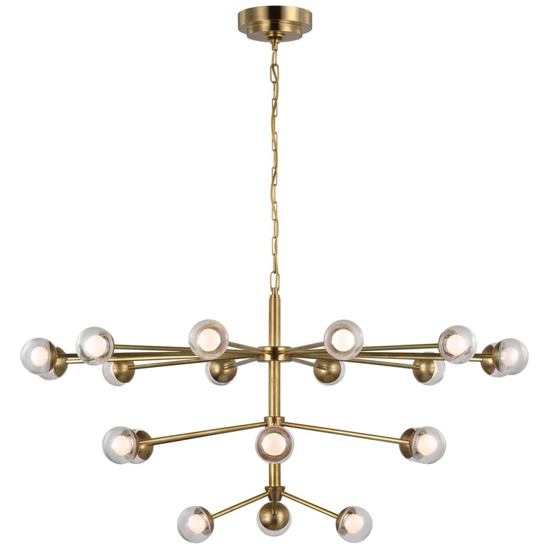 LED Chandelier from the Alloway Collection in Soft Brass Finish by Visual Comfort Signature