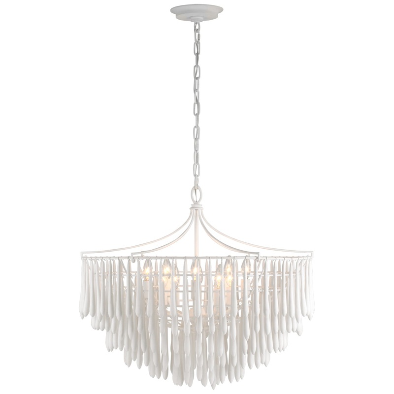 LED Chandelier from the Vacarro Collection in Plaster White Finish by Visual Comfort Signature
