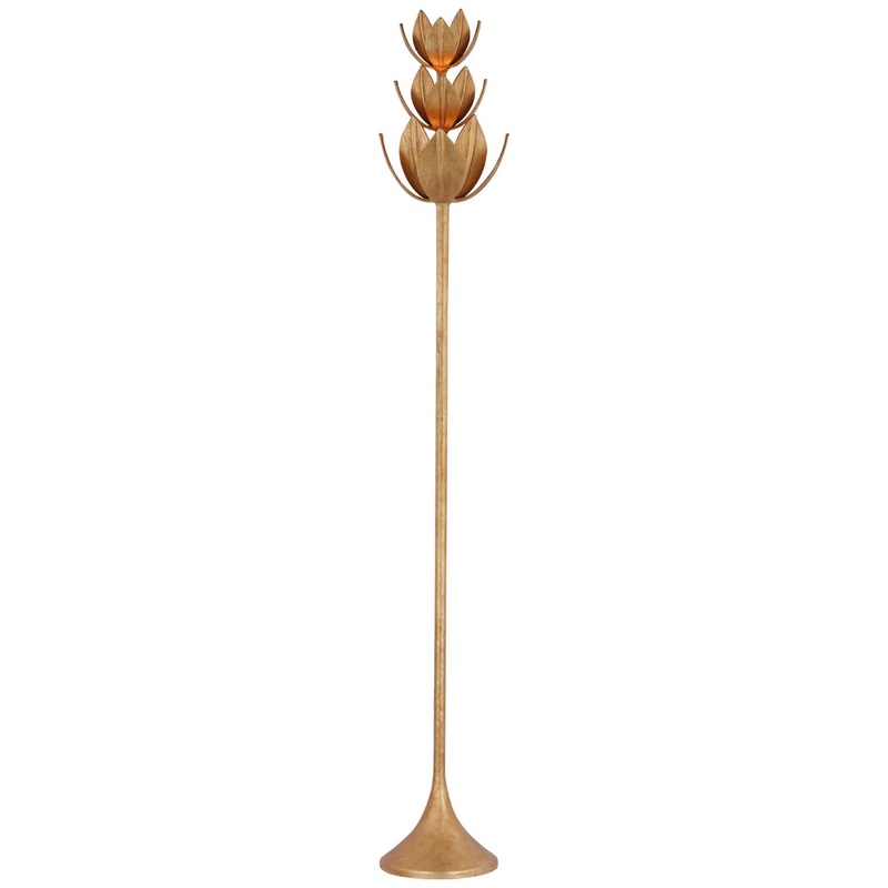 LED Torchiere from the Alberto Collection in Antique Gold Leaf Finish by Visual Comfort Signature