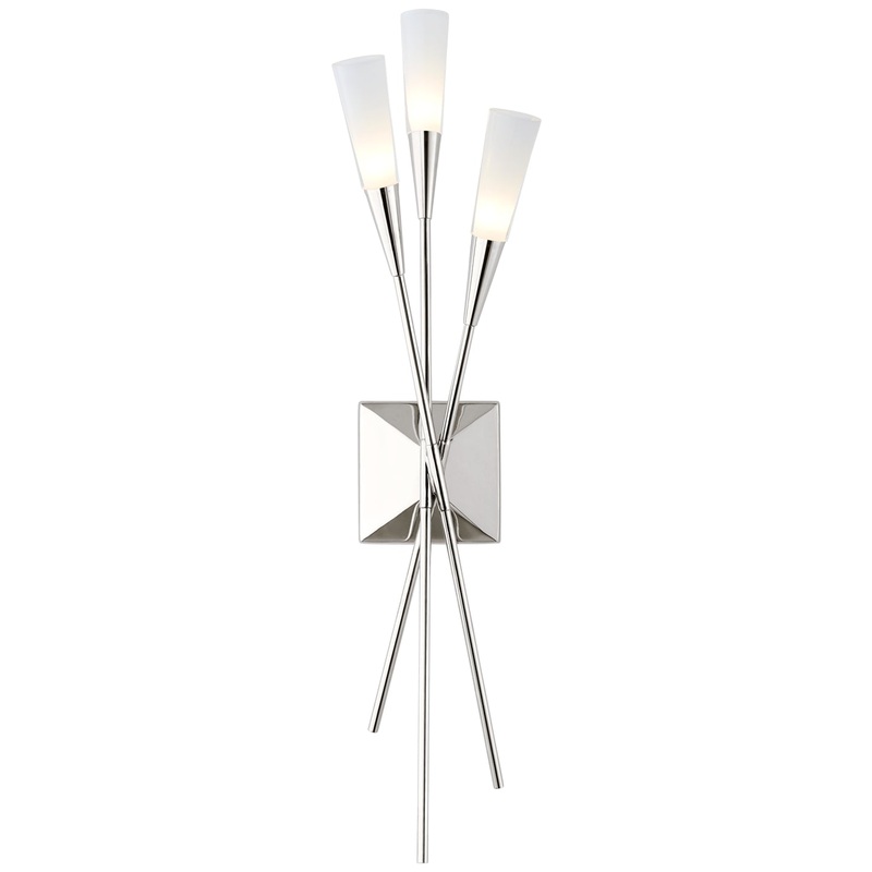 LED Wall Sconce from the Stellar Collection in Polished Nickel Finish by Visual Comfort Signature