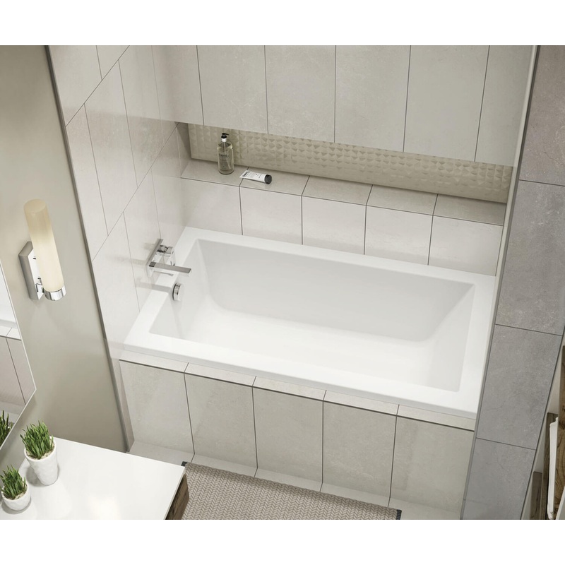 MAAX 410022-000-001-148 ModulR 6032 IF (Without Armrests) Acrylic Alcove Left-Hand Drain Bathtub in White