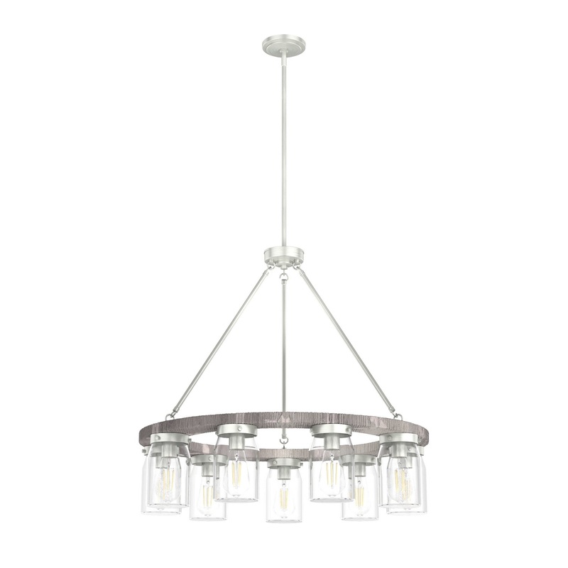 Nine Light Chandelier from the Devon Park Collection in Brushed Nickel Finish by Hunter
