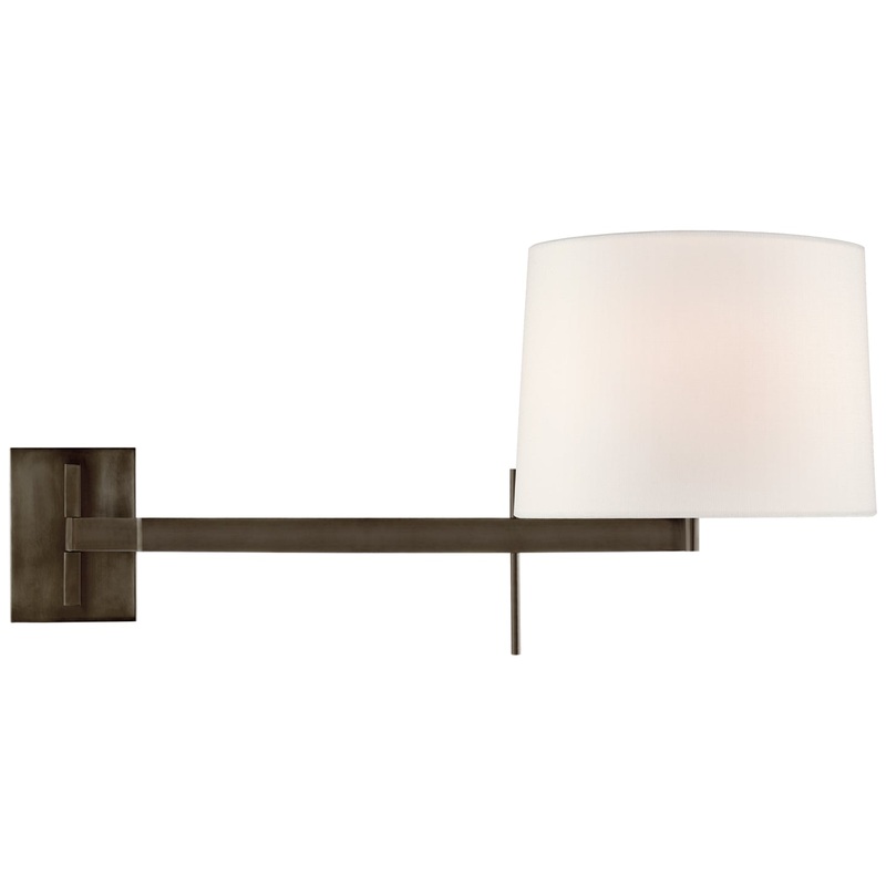 One Light Wall Sconce from the Sweep Collection in Bronze Finish by Visual Comfort Signature