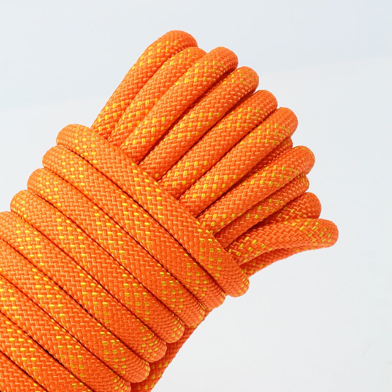 Orange 10mm Double Hook Climbing Rope Set – 20m Durable Outdoor Safety Rescue Cord