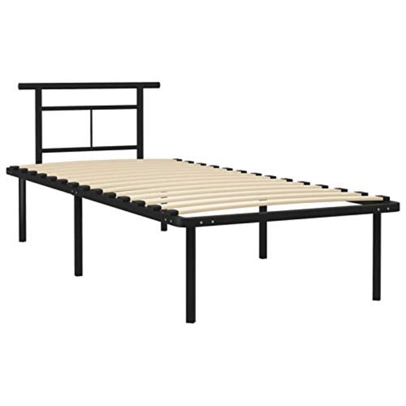 Tidyard Giroletto Nero in Metallo 90×200 cm,Facile da Montare/Costruzione in Metallo