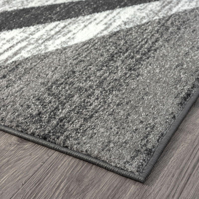 Adore Geometric Textural Rug – Grey – 200×290