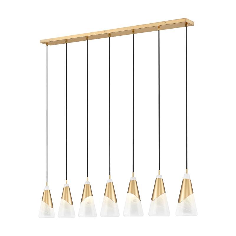Aimie 7-Light Linear Chandelier Modern Gold