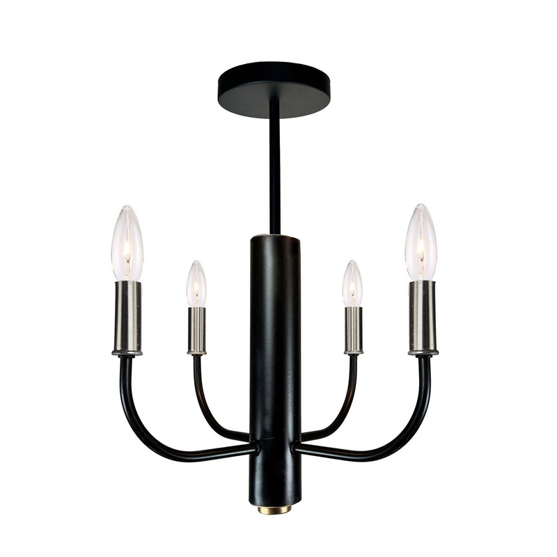 Avalon Collection Semi Flush Mount Chandelier – Brushed Nickel