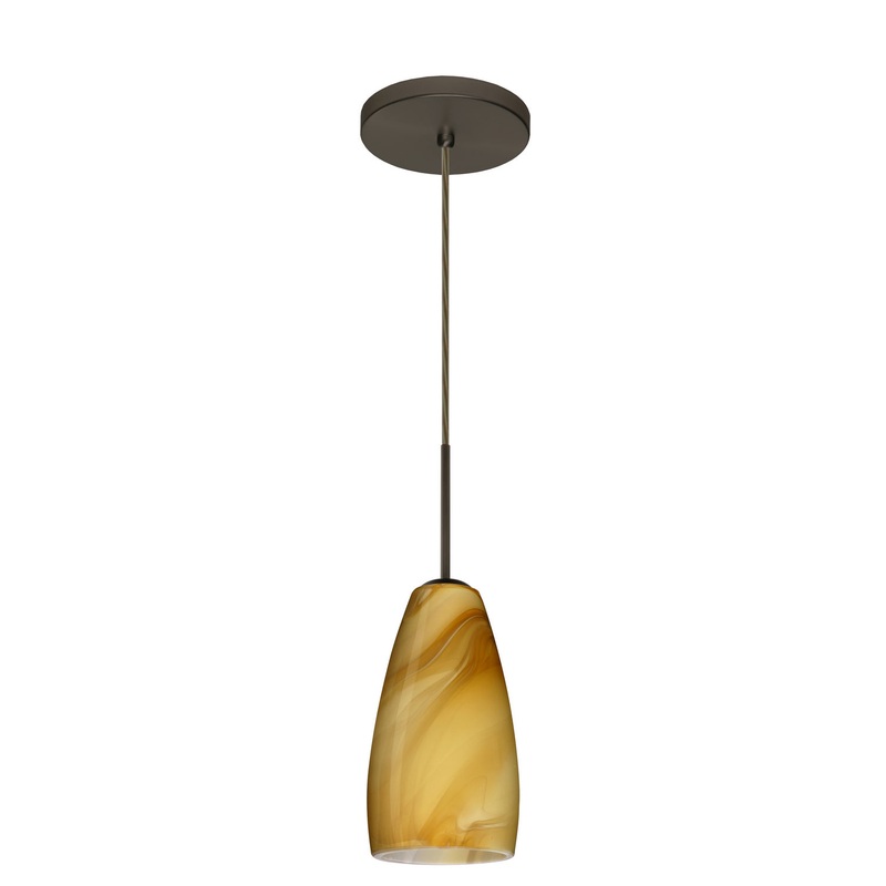 Besa 1BT-1509HN-HAL-BR Chrissy One Light Pendant Bronze