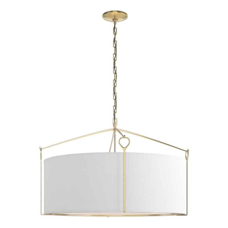 Bow Large Pendant Modern Brass Natural Anna Shade (SF)